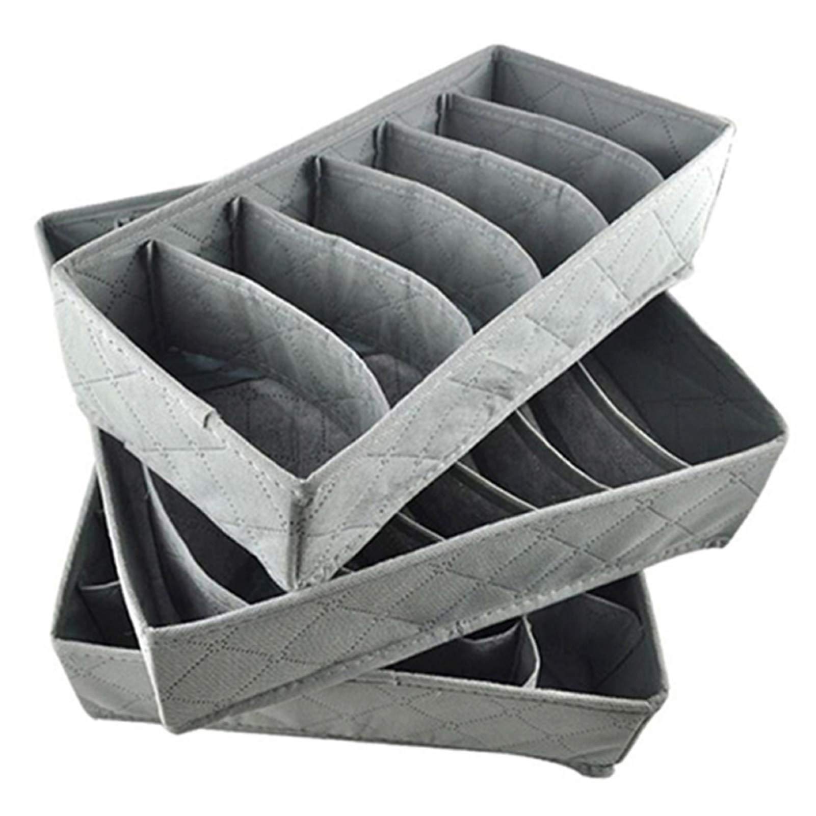 3-Pack Non-Woven Fabric Underwear & Sock Organizer Box - Drawer Storage Dividers for Clothes Organization | Perfect for Dresser, Closet & Travel Luggage