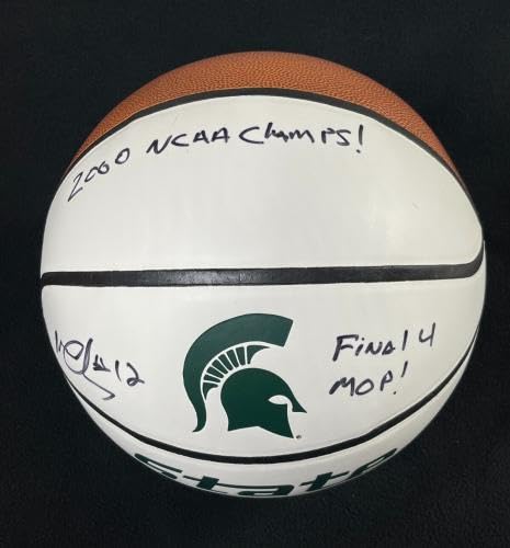 Mateen Cleaves Autographed Michigan State Spartans Basketball - Signed & Dual Inscribed Collectible - Perfect for Sports Memorabilia Fans, Home Decor, and Gift Ideas