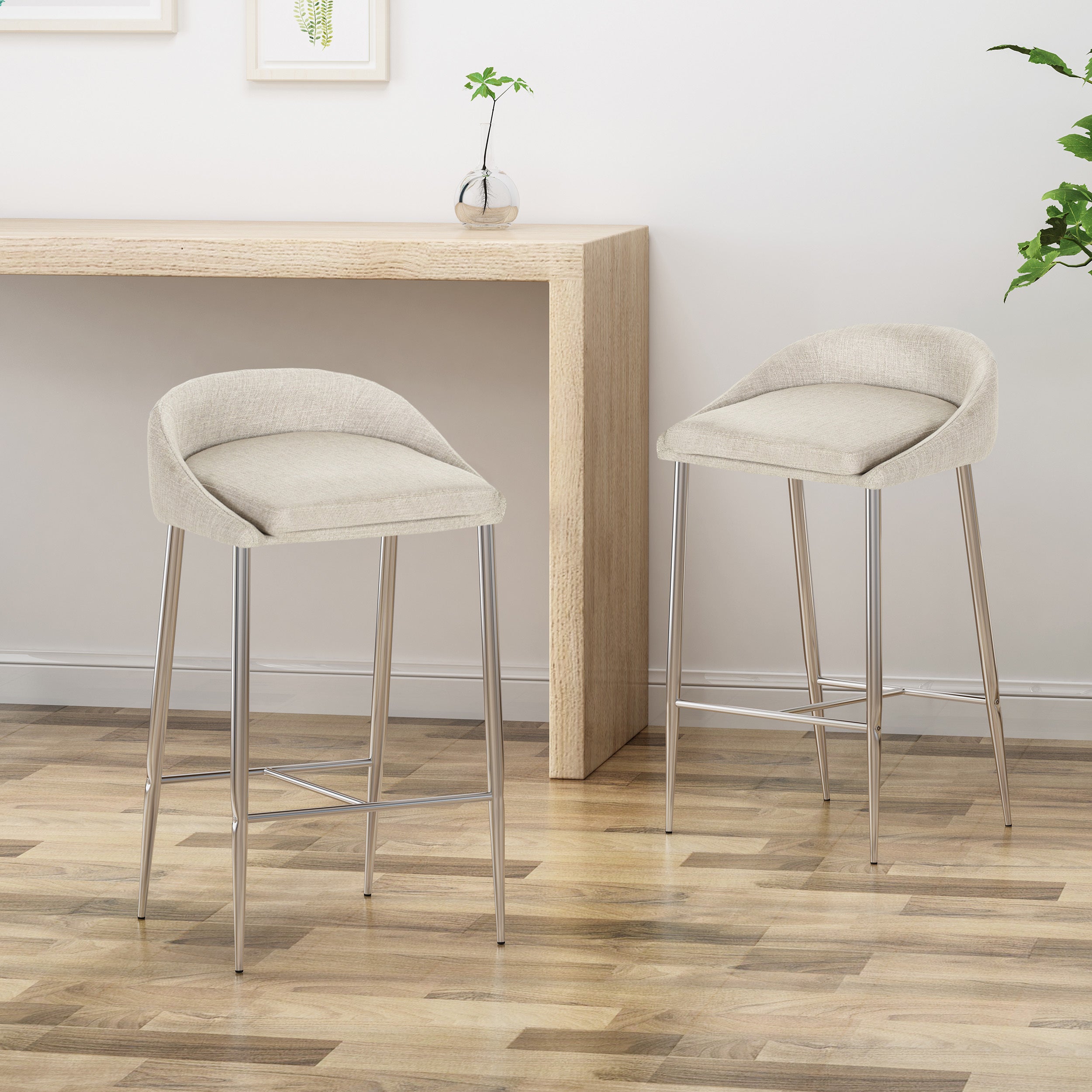 2-Pack Modern Counter Stools for Kitchen Island Bar - Adjustable Height, Comfortable Seating for Dining & Entertaining