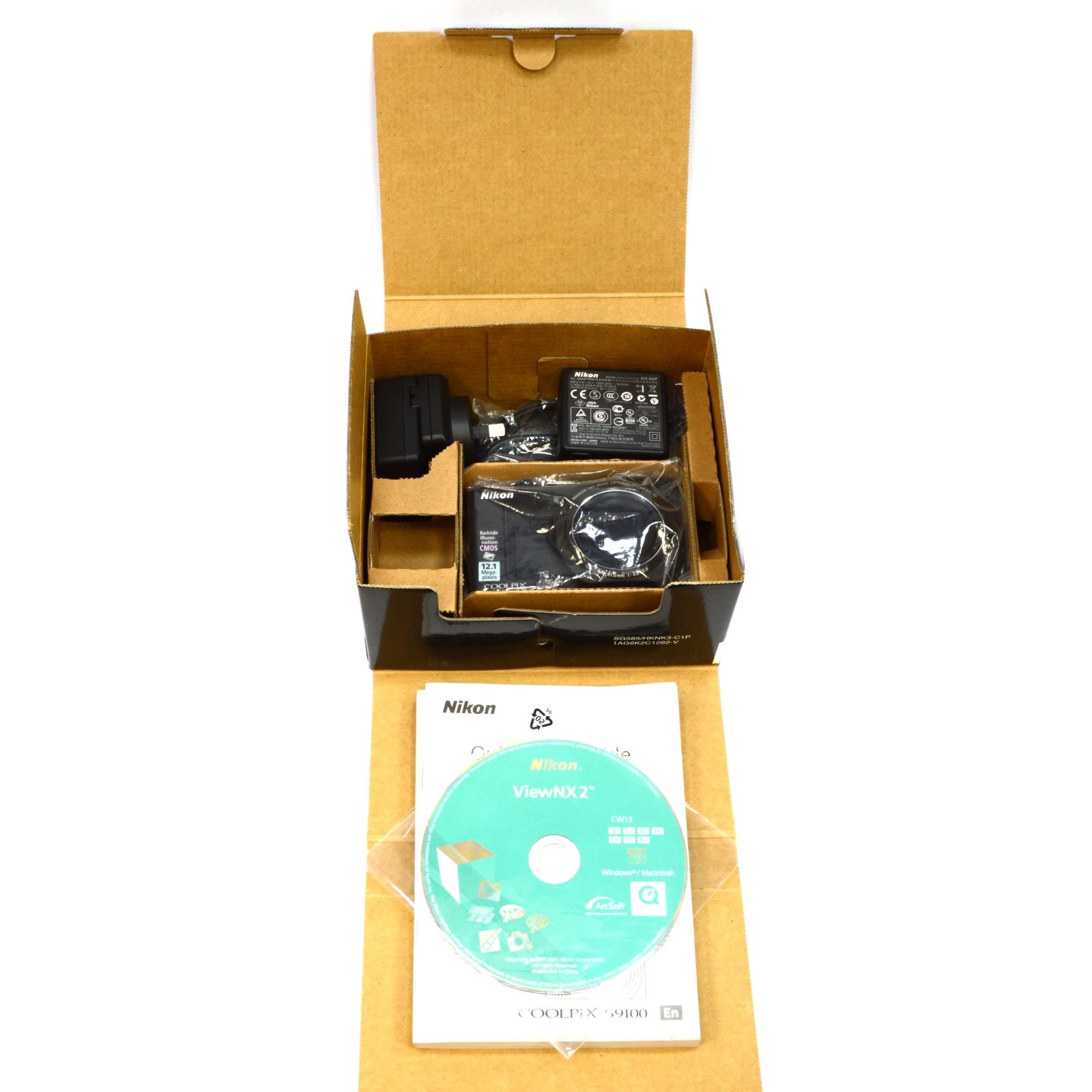 New in Opened Box Nikon Coolpix S9100 Digital Camera - 12.1MP HD Black - Complete with Accessories for Travel & Photography Enthusiasts