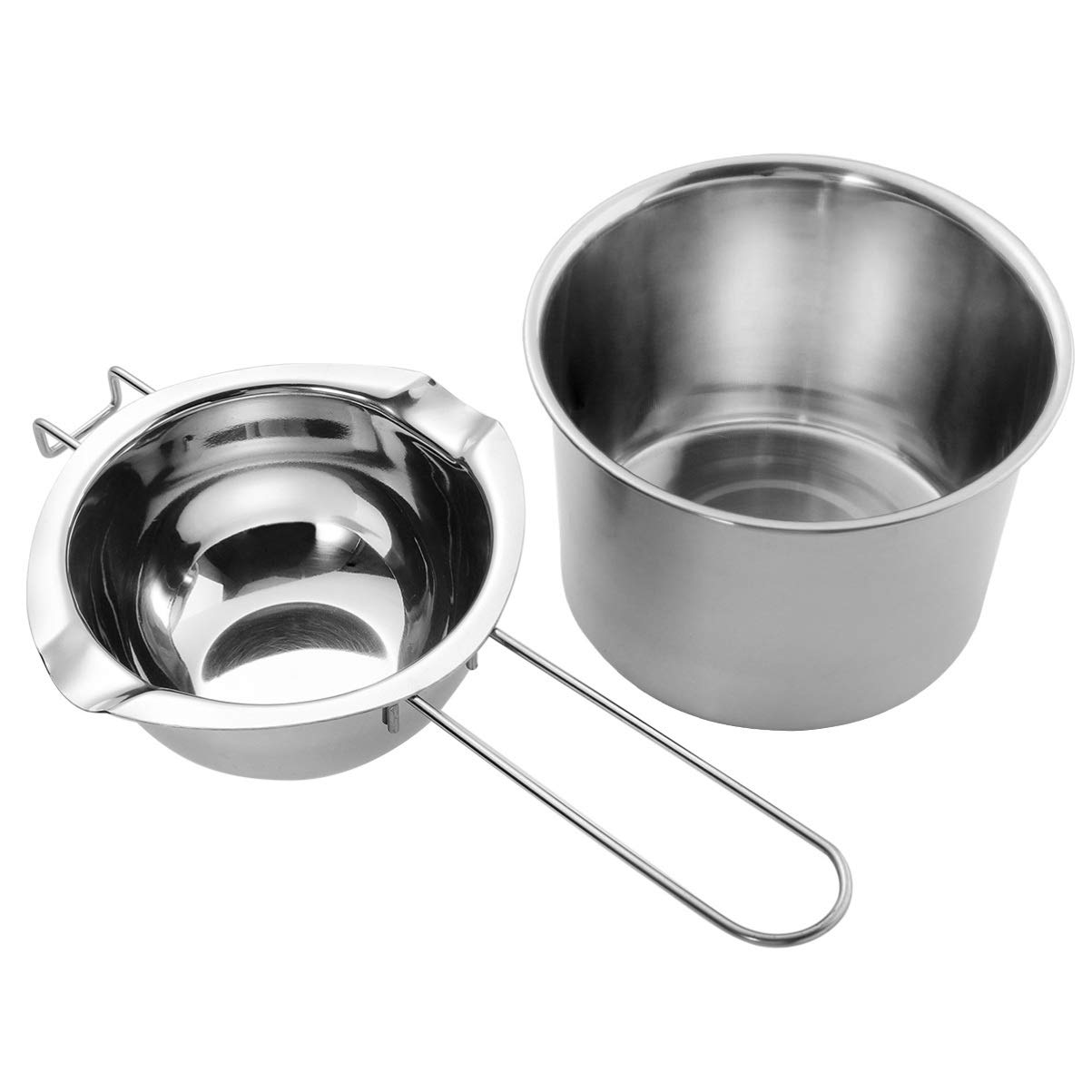2-Piece Stainless Steel Chocolate & Butter Melting Pot Set - Double Boiler for Candy, Wax, Soap Making - Perfect for Baking, DIY Crafts & Kitchen Use