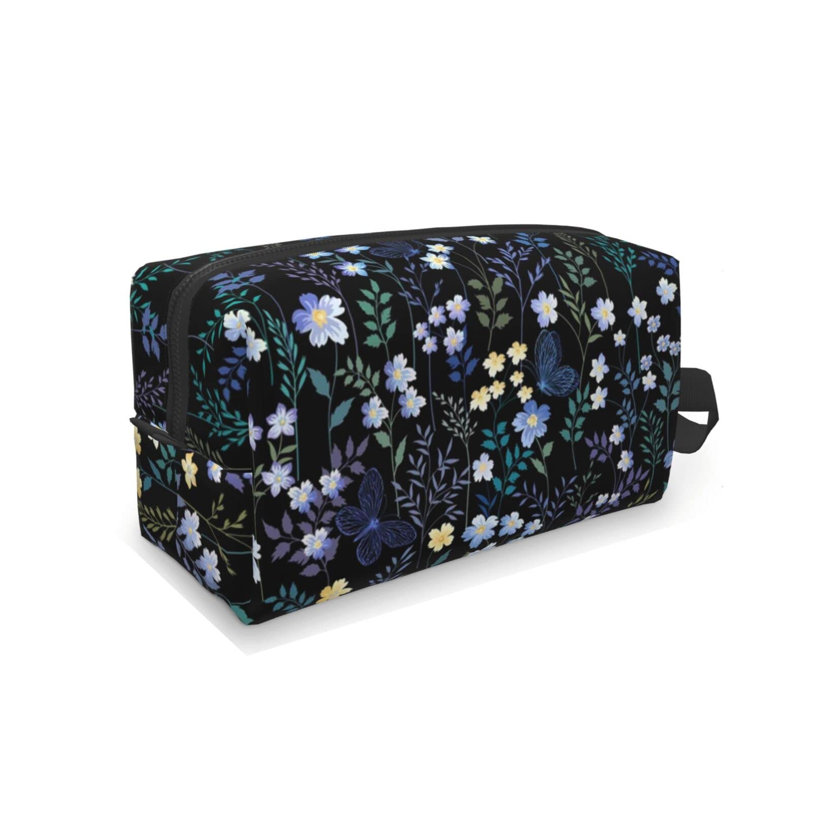 Elegant Flower Butterfly Makeup Bag for Women - Large Waterproof Travel Cosmetic Organizer with Zipper - Perfect for Toiletries, Travel Essentials & Girls' Accessories (Ideal for Vacation, Gym, Daily Use & Gift)