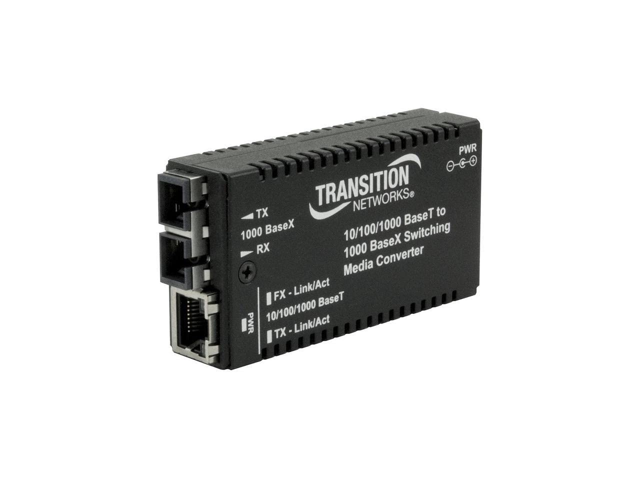 Transition Networks Mini Gigabit Ethernet Media Converter - 1000Mbps Copper to Fiber Converter | Ideal for Home Office, Small Business & Industrial Networking Applications
