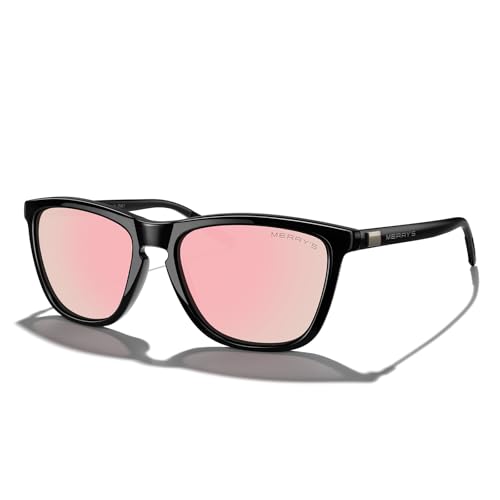 Black Frame/Pink Mirror Lens/Black Temples