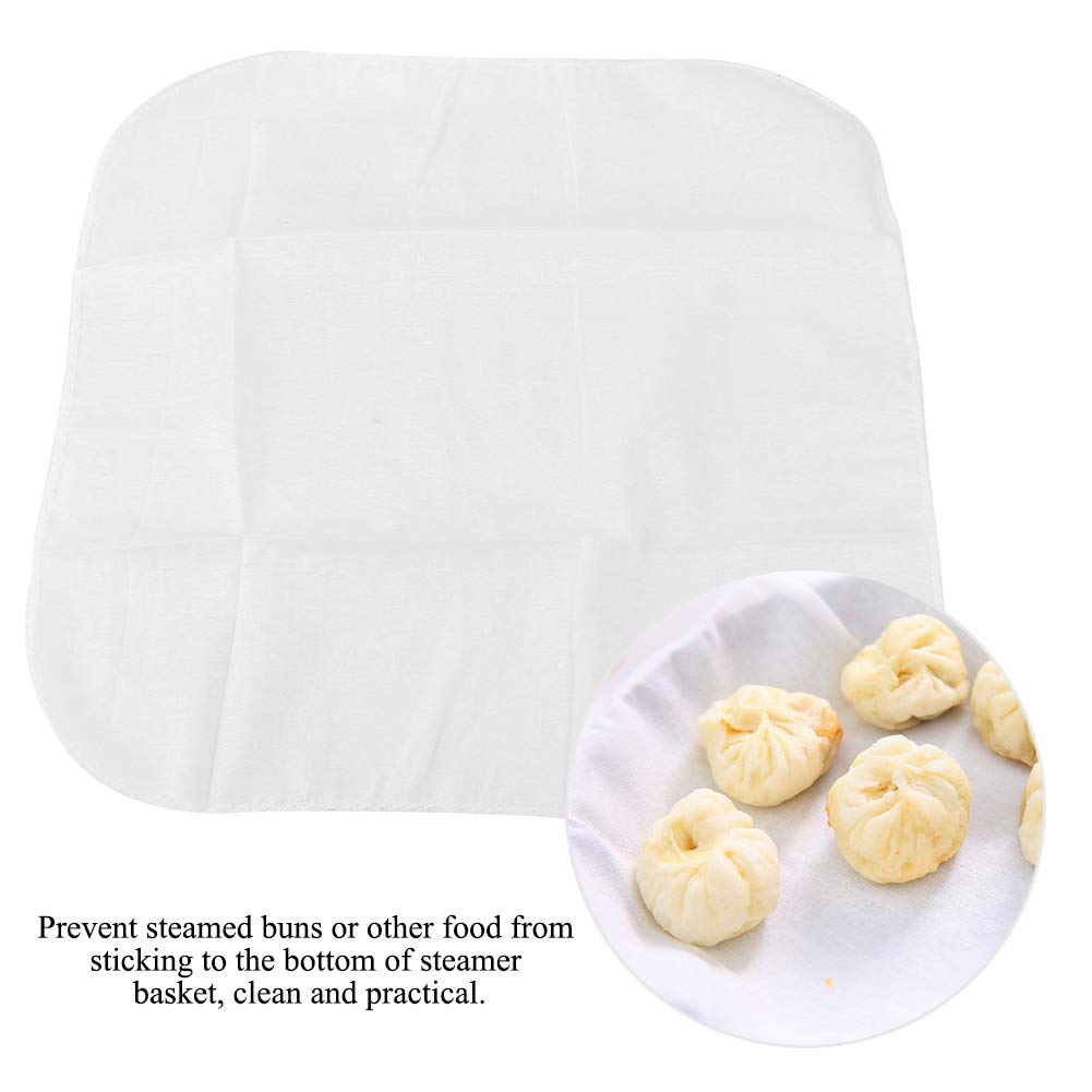 6Pcs Non-Stick Cotton Steamer Cloths for Dumplings, Buns & Bao - Reusable Kitchen Steaming Mesh Mats - Perfect for Bamboo Steamers, Dim Sum & Chinese Cooking Accessories