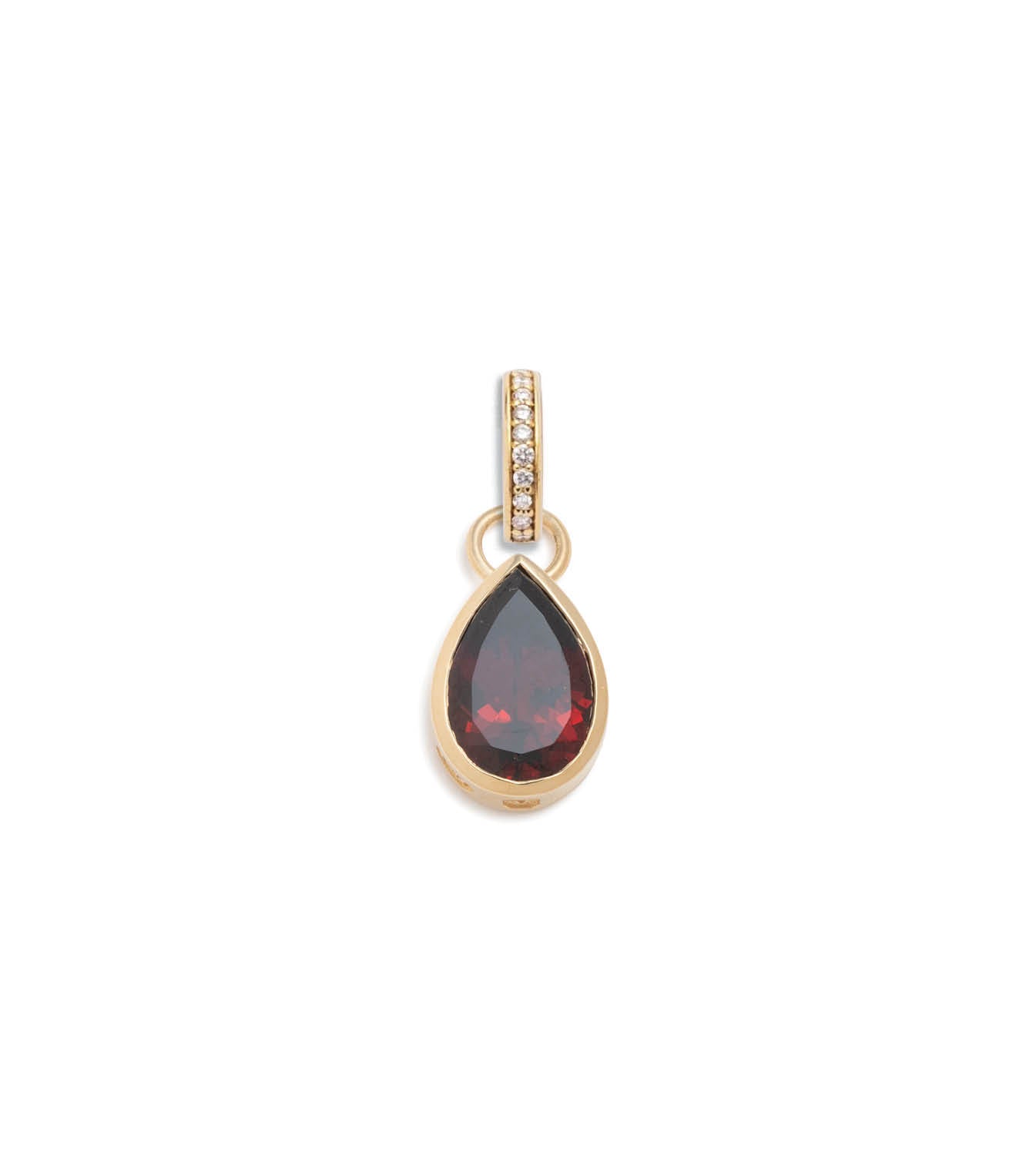 4.7ct Garnet Pear Pendant Necklace with Annex Link - Forever Love Jewelry Gift for Her, Anniversary, Valentine's Day, Wedding, Birthday