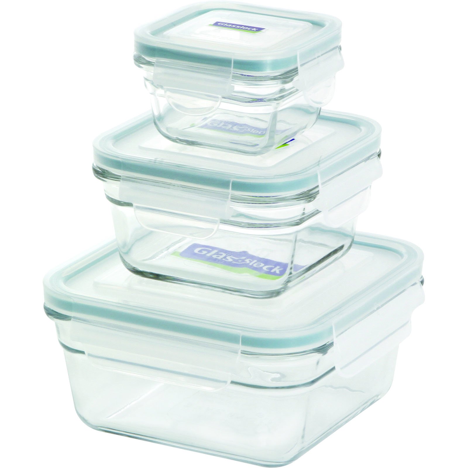Glasslock 6-Piece Square Oven Safe Food Storage Containers Set - BPA Free, Microwave & Freezer Safe - Perfect for Meal Prep, Leftovers & Kitchen Organization