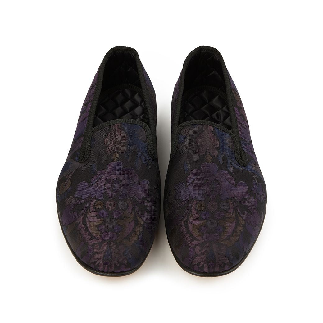 Knightsbridge Jacquard Purple Slippers for Women - Soft Indoor House Shoes with Non-Slip Sole - Perfect for Home, Spa, and Relaxation
