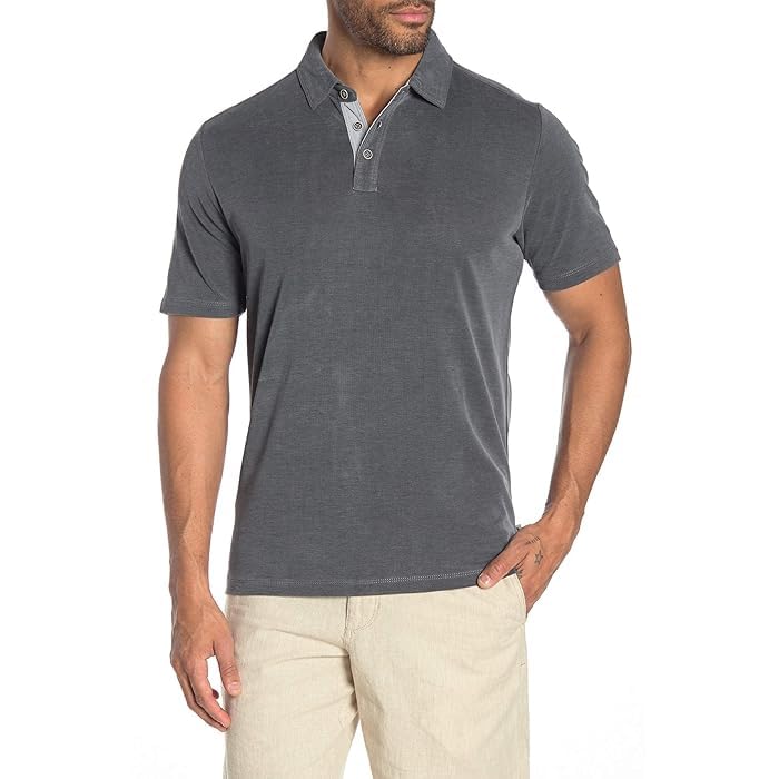 Tommy Bahama Shoreline Surf Polo Shirt for Men - Short Sleeve Moisture Wicking Golf Shirt, Breathable & Comfortable (Large, Jet Black) - Perfect for Beach, Surfing, Golf & Casual Wear