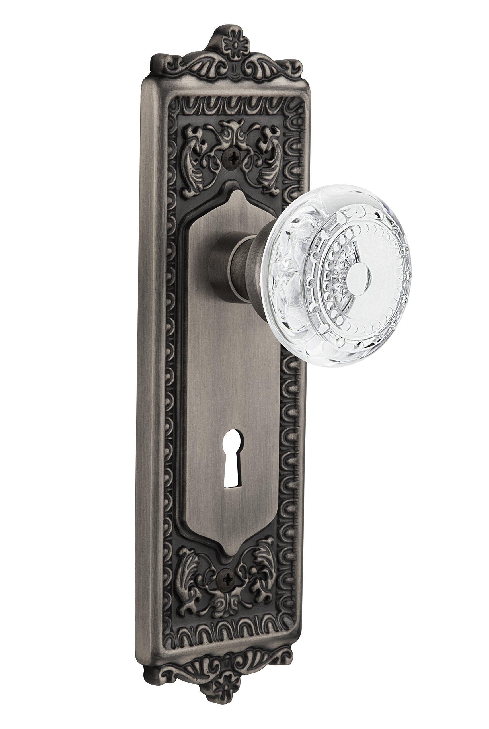 Nostalgic Warehouse 752449 Egg and Dart Keyhole Crystal Knob - 2.75