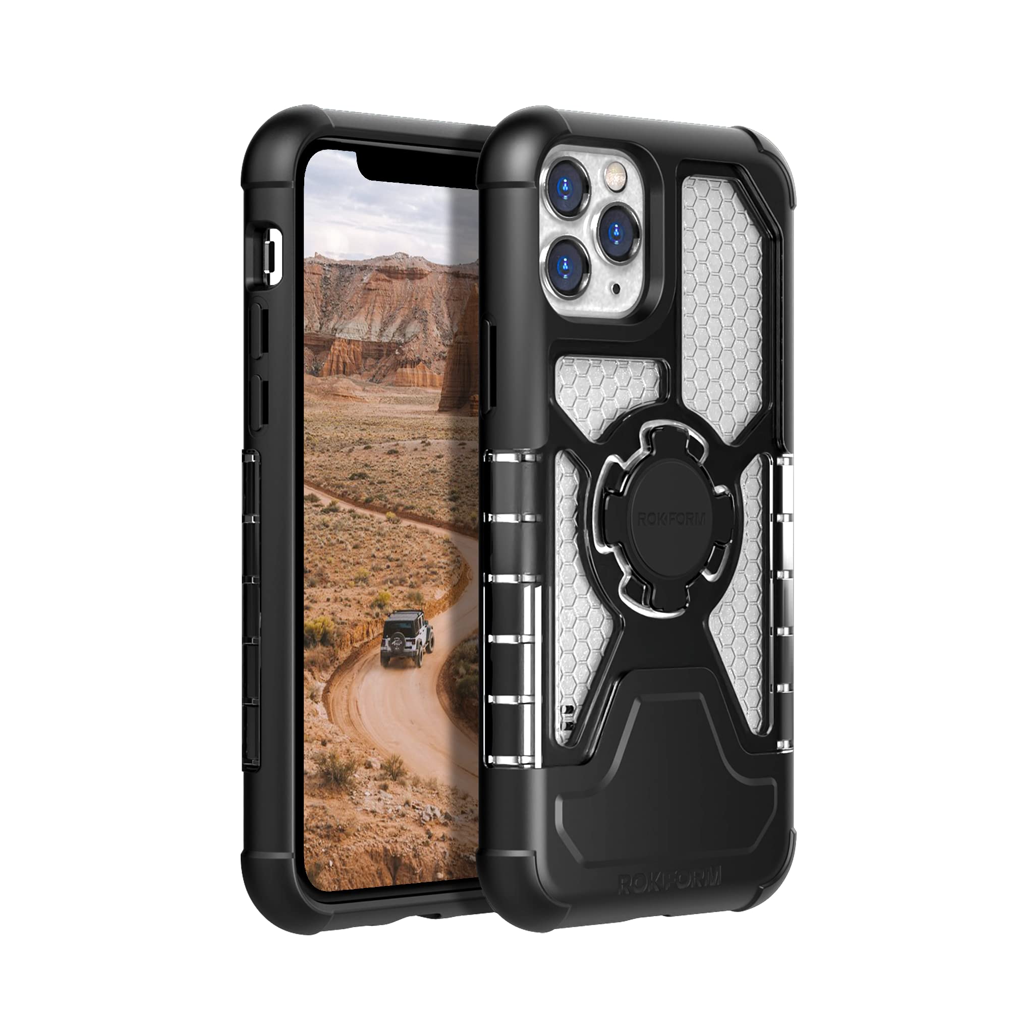 ROKFORM iPhone 11 Pro Case - Slim Crystal Series Clear Magnetic Cover with RokLock Quad Tab Twist Lock, Dual Magnet, Drop Tested Armor - Perfect for Outdoor Adventures and Daily Use