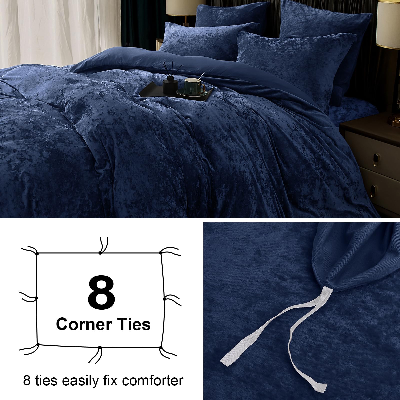 Luxury Velvet Duvet Cover Set Twin Size 2-Piece - Ultra Soft Breathable Comforter Cover with Pillow Shams - Cozy Flannel Bedding Collection 68