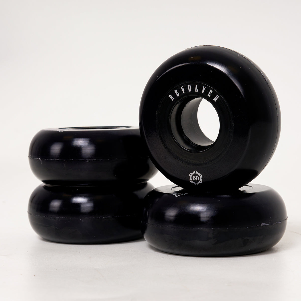 60mm Black Revolver Skateboard Wheels - High Performance for Street & Park Skating