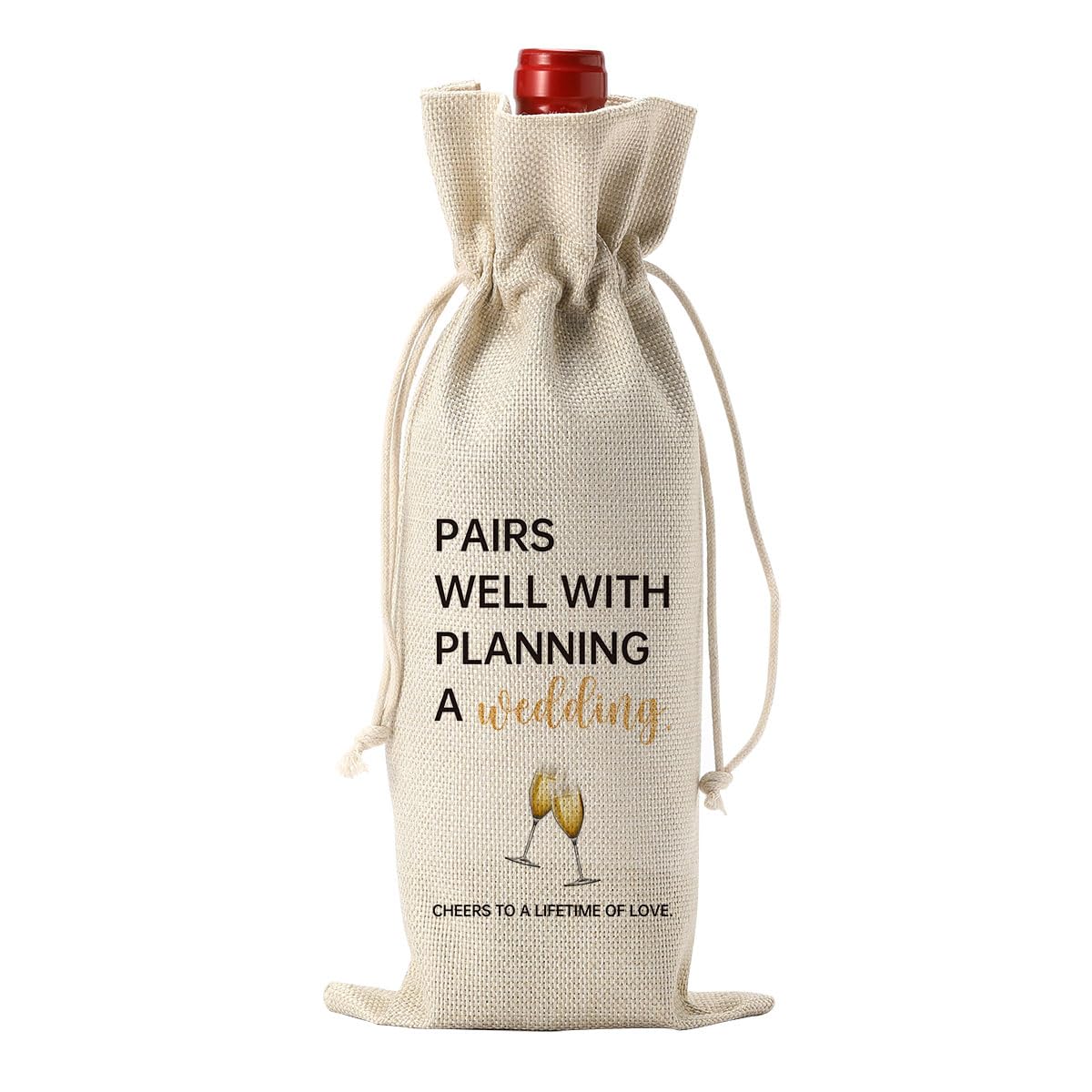 YUANHAO Wedding Wine Gift Bag - Elegant Mr & Mrs Wine Bottle Holder for Newlyweds, Bridal Shower & Engagement Gifts - Perfect Wedding Favor for Couples, Rehearsal Dinners & Anniversary Celebrations