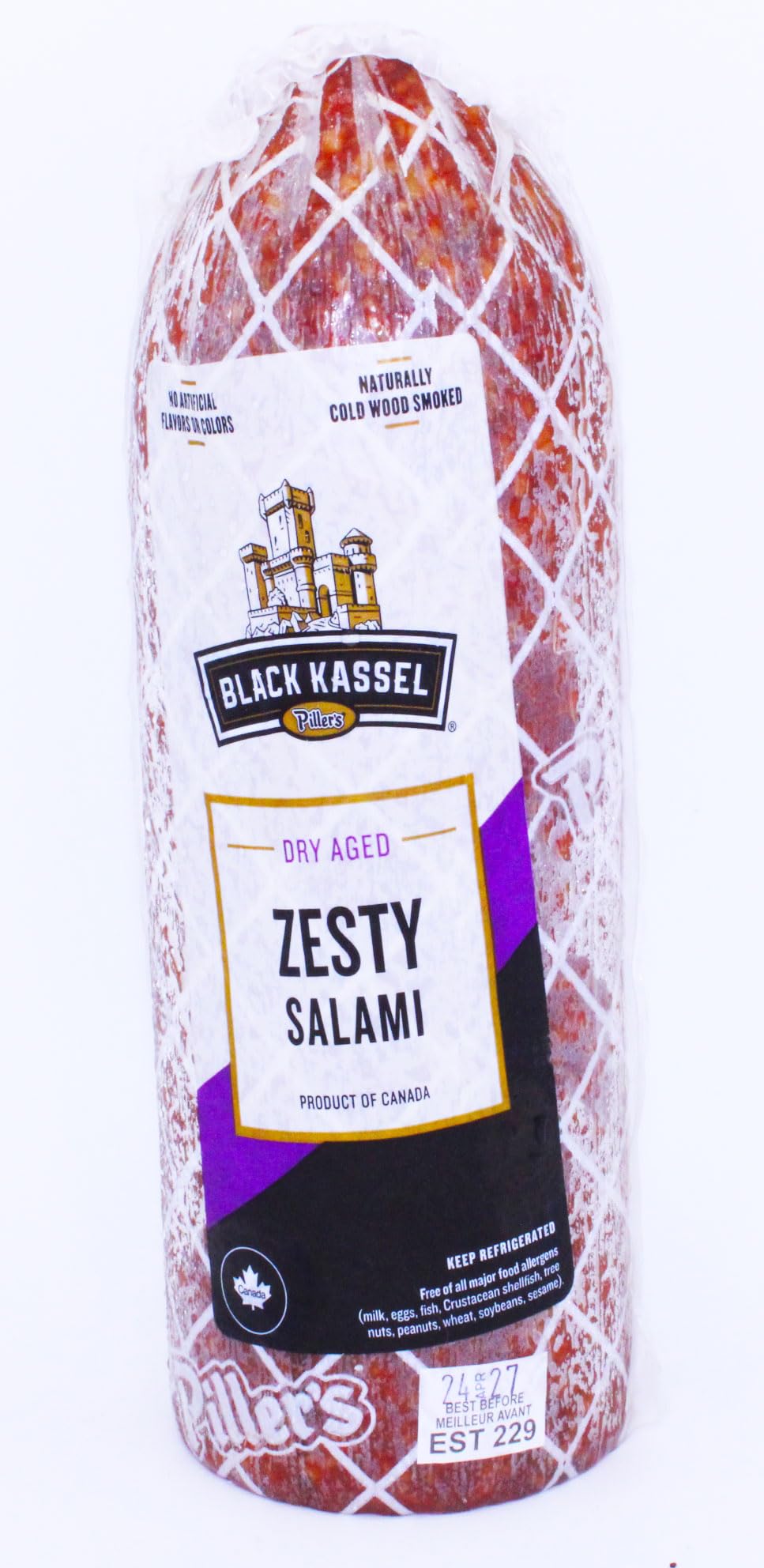 Premium Piller's Zesty Salami 2.2 Lb - Authentic Italian Cured Deli Meat for Charcuterie Boards | Hard Pork Sausage Salami for Sandwiches, Cheese Platters & High-Protein Keto Snacks | Perfect for Parties, Picnics & Gourmet Charcuterie Displays