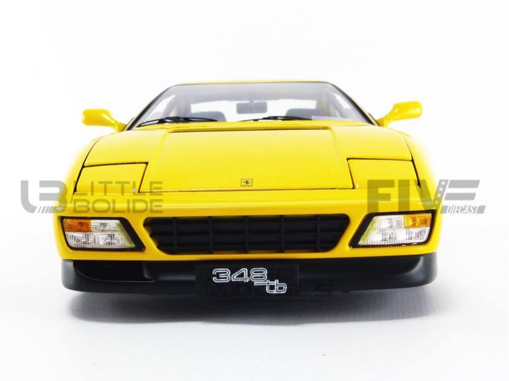 1989 Ferrari 348 TB Yellow Elite Edition 1/18 Scale Diecast Car Model by Hot Wheels - Collectible Sports Car for Display, Gifts & Racing Enthusiasts