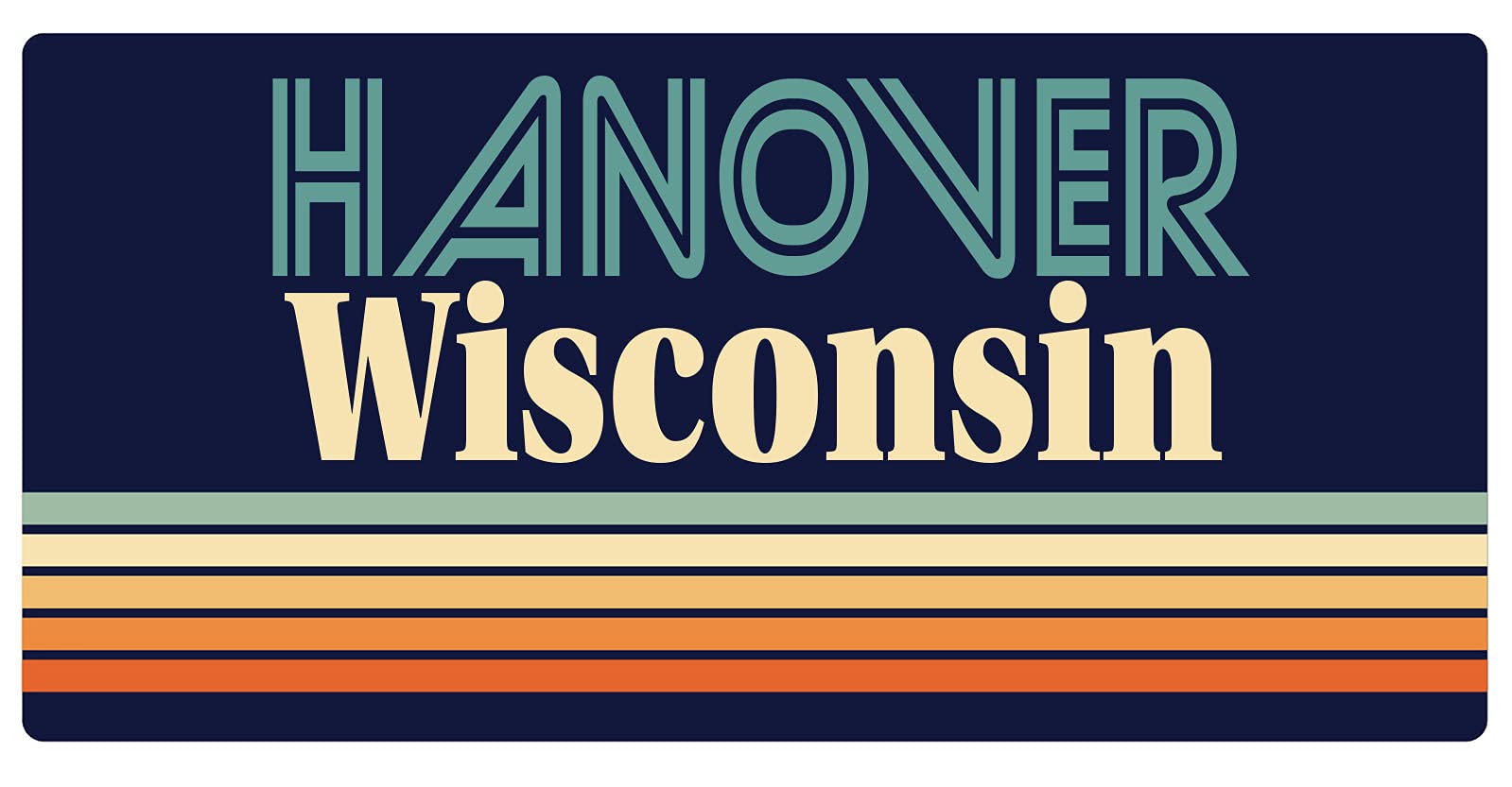 Vintage Wisconsin 5 x 2.5 Inch Refrigerator Magnet - Hanover Retro Fridge Decor for Kitchen, Office & Dorm