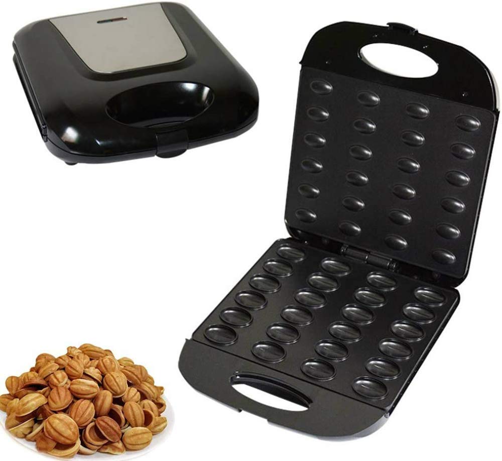 Zaizai Electric Walnut Cake Maker - Automatic Mini Nut Waffle Bread Machine, Sandwich Iron Toaster for Baking Breakfast, Perfect for Home, Office & Camping Use