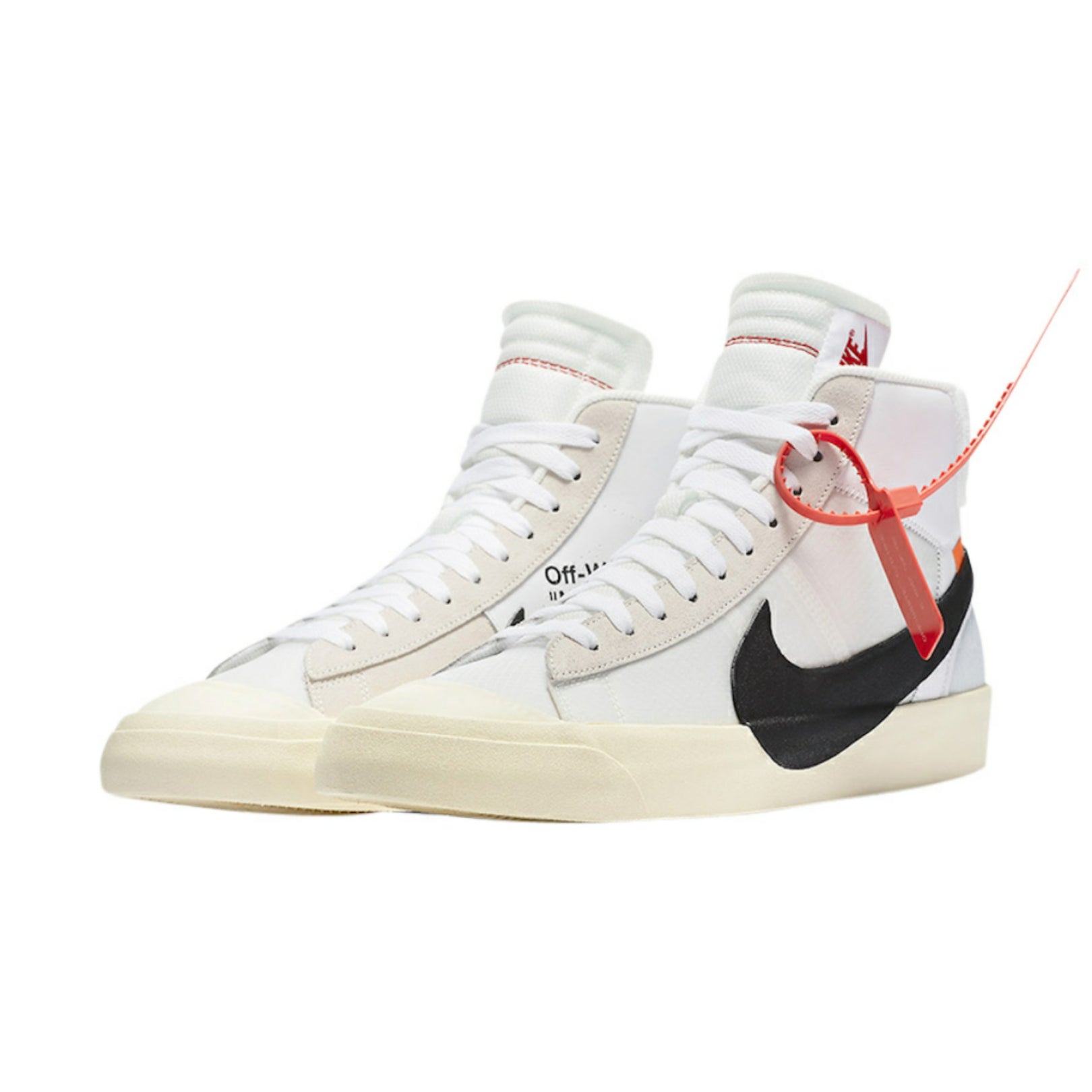 Nike x Off-White The Ten Blazer Mid OG Sneakers 2018 - White, Black & Muslin Colorway | Limited Edition Basketball Shoes for Streetwear & Casual Outfits