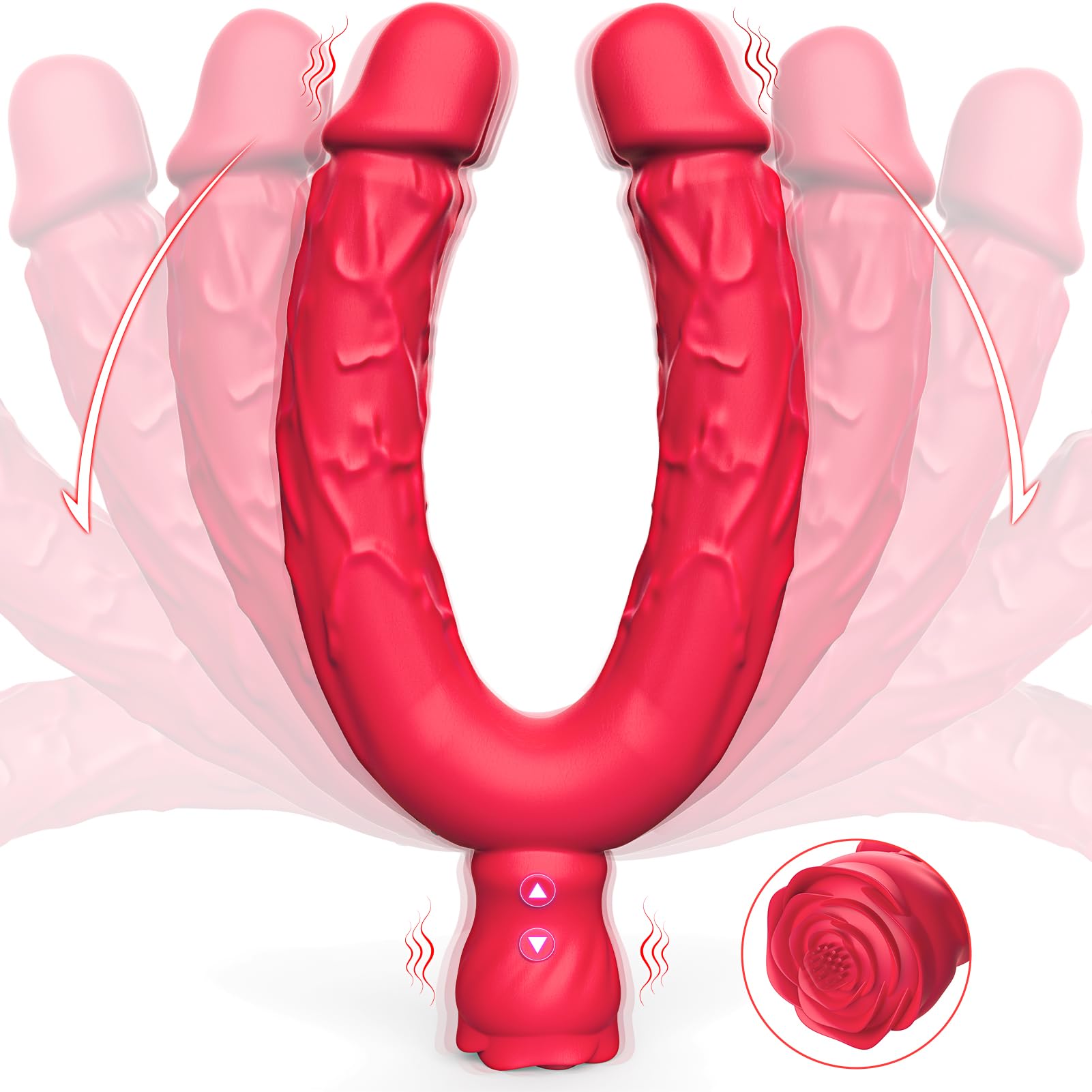 Premium Double-Ended Dildo for Couples - 10 Vibration Modes G-Spot & Anal Stimulation, Realistic Strapless Strap-On for Lesbian & Pegging Play | Sensual Adult Toy for Women & LGBTQ+ (Perfect for Couples' Play & Solo Exploration)