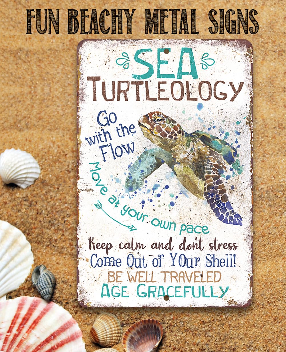 Durable Metal Sea Turtle Wall Decor Sign - 8