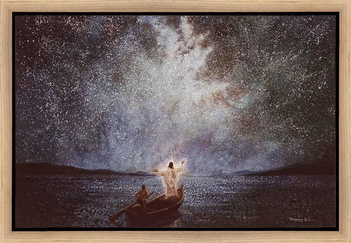Calm and Stars Gallery Wrap Canvas - Stunning Night Sky Wall Art for Home Decor, Living Room, Bedroom & Office