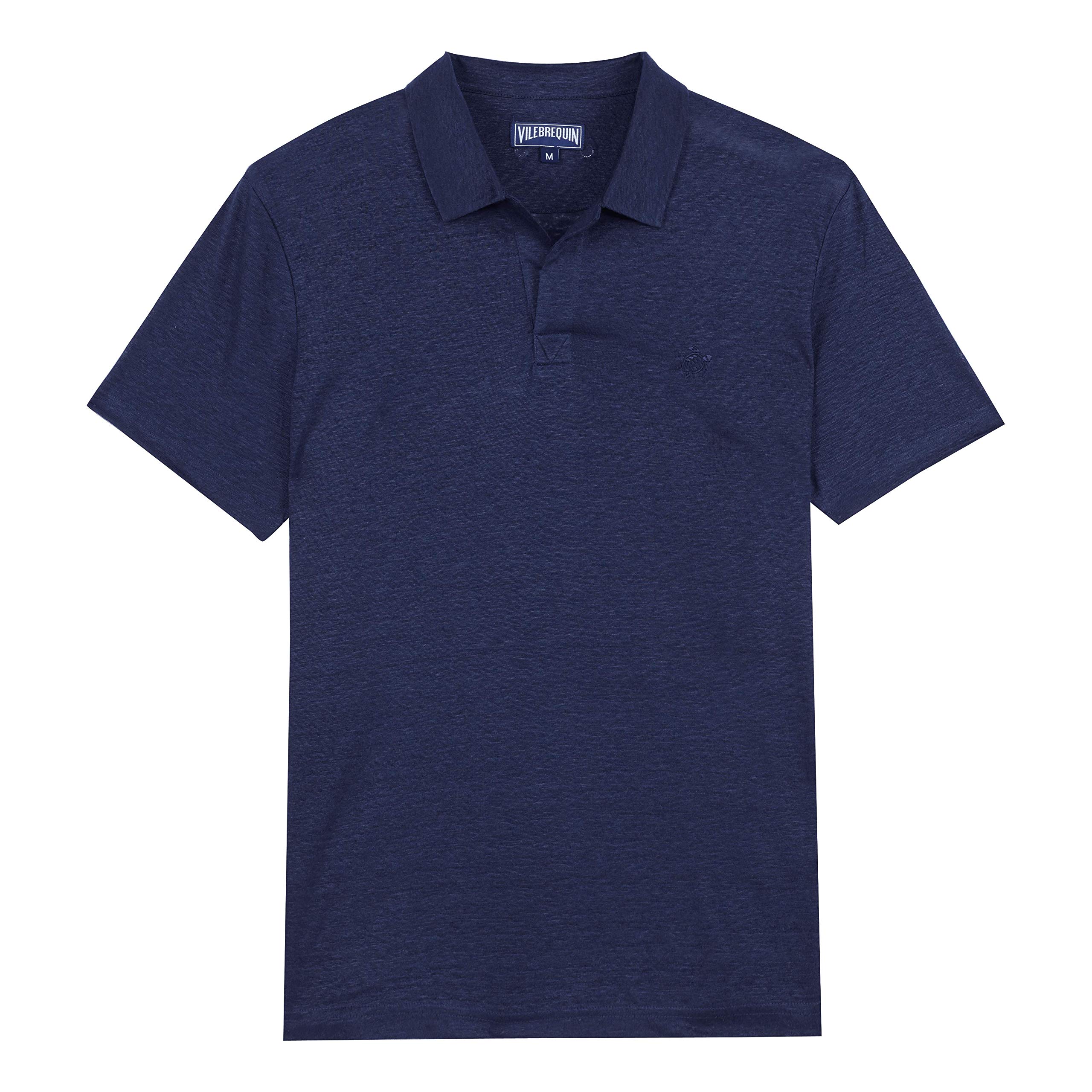 Vilebrequin Men's Pyramid Solid Linen Jersey Polo Shirt - Breathable Summer Casual Wear for Beach, Vacation & Outdoor Activities