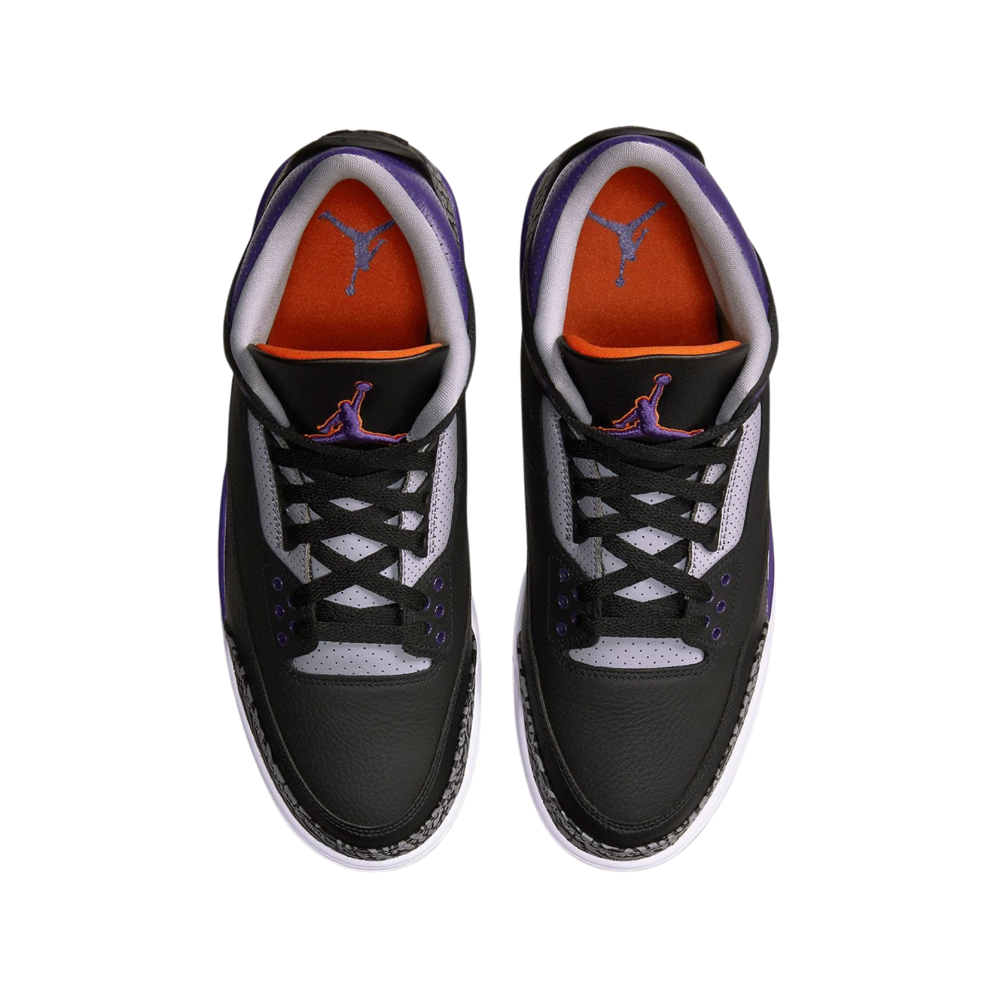 Air Jordan 3 Retro Sneakers - Black Court Purple Cement Grey Basketball Shoes for Men - Perfect for Streetwear, Gym & Casual Outfits