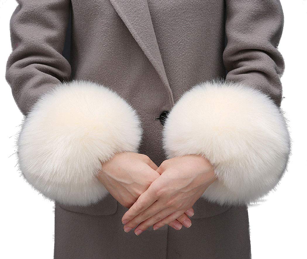 Cozy Winter Faux Fur Arm Warmers for Women - Soft Short Furry Wrist Bands & Ring Cuffs - Perfect for Cold Weather, Fashion Accessories, and Outdoor Activities