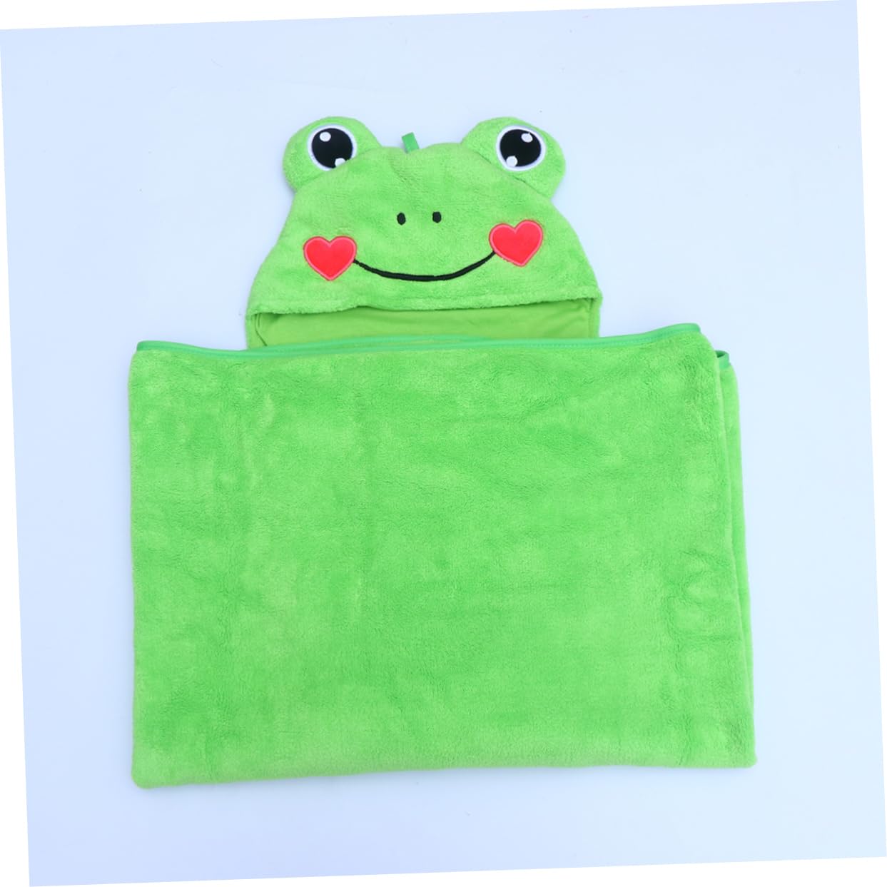 PACKOVE 3-Piece Kids Hooded Bath Towel Set - Soft Coral Fleece Frog Design for Boys & Girls, Absorbent Beach Towel with Cape for Swimming, Bath Time & Outdoor Activities (Green)