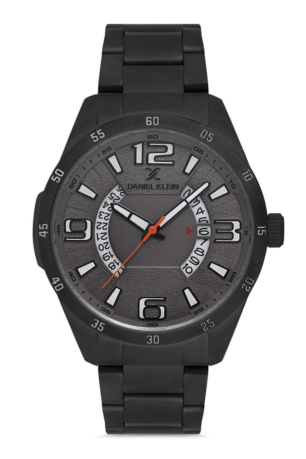 Daniel Klein Men's Wrist Watch (DK12586) - Stainless Steel Analog Watch with Japanese Quartz Movement - 46mm Large Face Fashion Watch for Men - Baton Indexes & Clear Numbers - Multiple Color Options - Perfect for Business, Casual Wear & Gift Giving