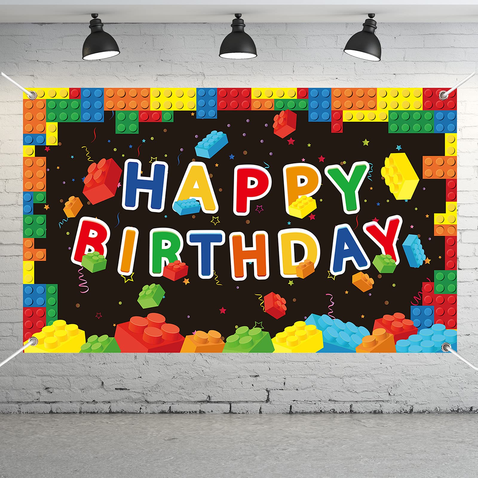 Colorful Building Blocks Party Decorations - Kids Birthday Backdrop Photography Props for Building Blocks Theme Parties | Perfect for Children's Birthday Celebrations, Baby Showers & Playroom Decor
