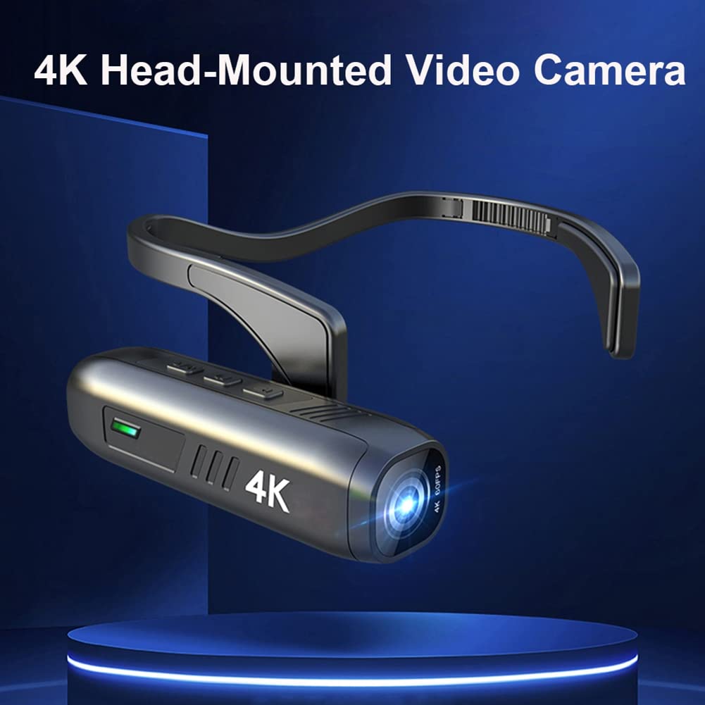 LAUGHERER 4K 30FPS WiFi Head Mounted Camera - 120° Wide Angle Wearable Video Camcorder with Anti-Shake & APP Control - Perfect for Vlogging, Sports Recording, and Hands-Free Filming