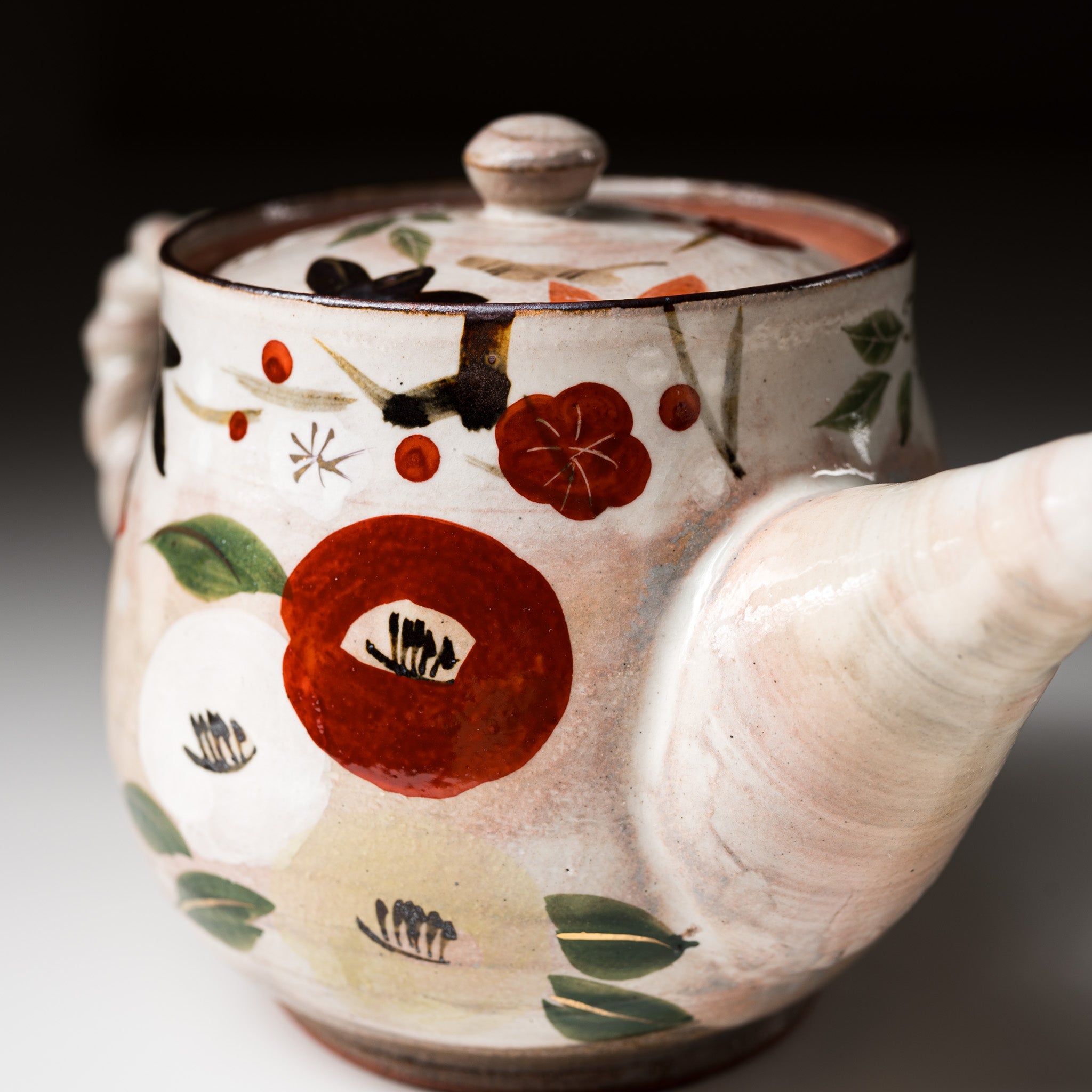 Handmade Kyoto Kiyomizu Ware Japanese Teapot - Traditional Ceramic Tea Pot for Matcha, Sencha & Green Tea - Perfect for Tea Ceremonies & Home Use