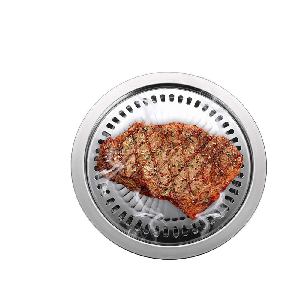 GANFANREN Smokeless BBQ Grill Pan - Non-Stick Gas & Electric Stove Compatible Baking Tray - Indoor/Outdoor Barbecue Tools for Backyard, Camping & Picnic Cooking