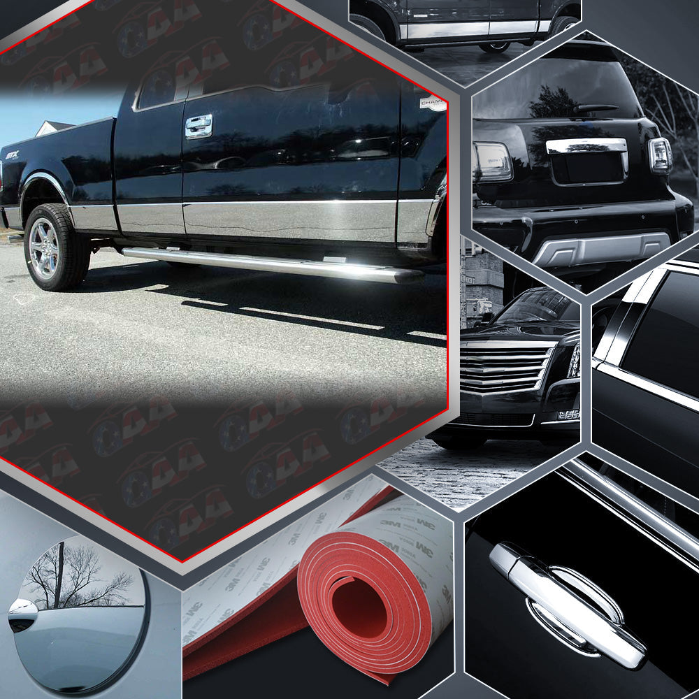 10-Piece Stainless Steel Rocker Panel Trim Lower Kit for 2004-2008 Ford F-150 - Enhance Truck Protection & Style for Off-Roading & Daily Driving