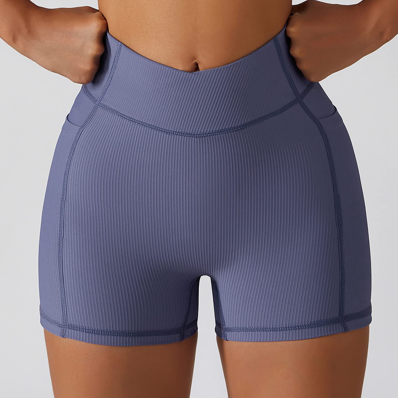 KOJOOIN Women's High Waist Workout Shorts with Pockets - Breathable Biker Athletic Shorts for Gym, Running, Yoga & Casual Wear