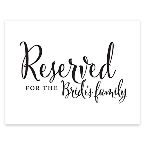 Reserved for Bride's Family