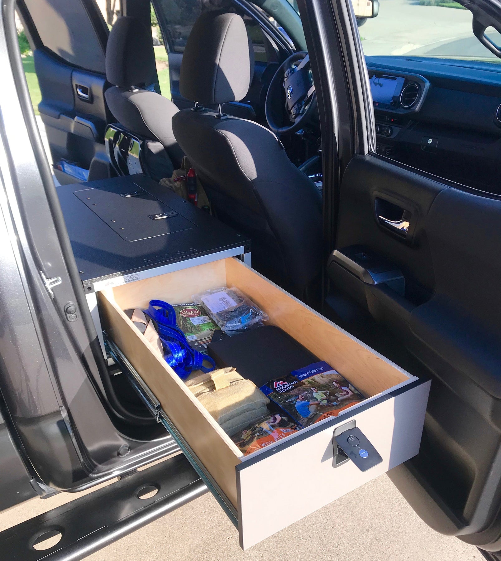 2005-2023 Toyota Tacoma Double Cab 2nd Row Single Drawer Storage Module (60% Passenger Side) - Perfect for Truck Organization & Road Trips
