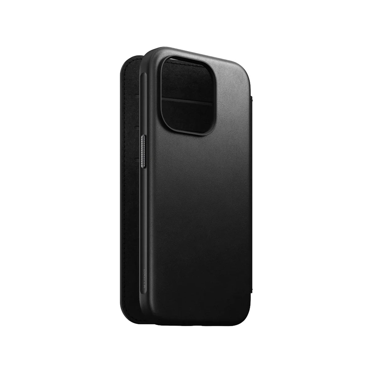 Premium Genuine Leather Folio Case for iPhone 15 Pro - Slim Protective Cover with Card Slots (Black) | NMD Brand | Perfect for Business Professionals & Daily Commuters