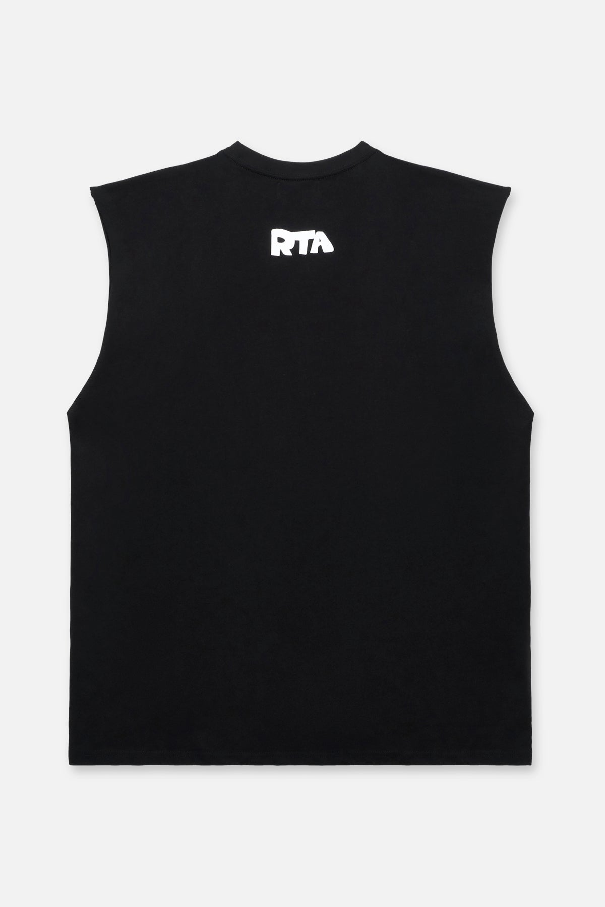 TERRY MUSCLE TEE | Black Wave RTA | Men's Sleeveless Workout Shirt for Gym & Running | Comfortable Athletic Tank Top