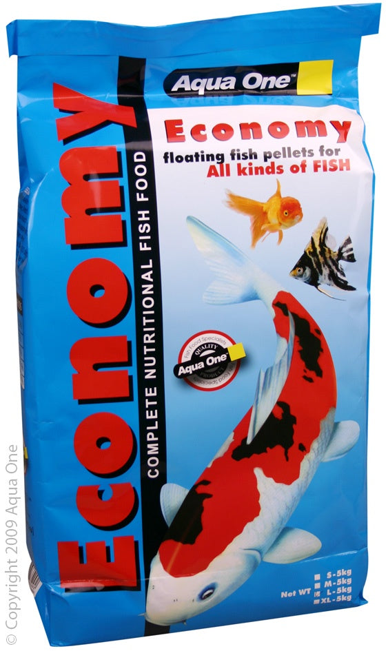 Aqua One Economy Pellet 3mm 5KG - Premium Fish Food for Tropical & Marine Fish - Ideal for Daily Feeding & Nutrition