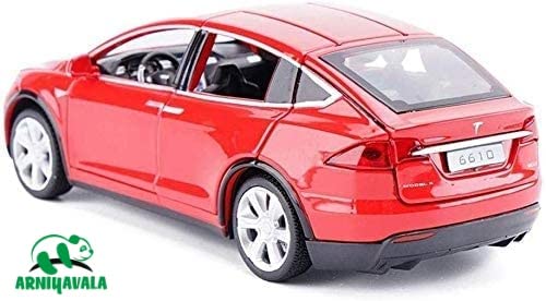 ARNIYAVALA 1:32 Scale Alloy Diecast Car Model X - Pull Back Toy with Lights & Music, Mini Vehicle Toy for Kids Birthday Gift (Red) - Perfect for Playtime, Collecting & Display