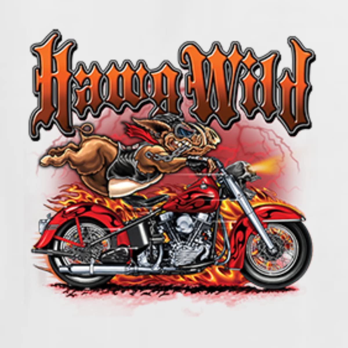 Wild Hawg Motorcycle Flaming Cars & Trucks Men's Long Sleeve T-Shirt - Biker Gear for Riding, Casual Wear & Motorcycle Enthusiasts