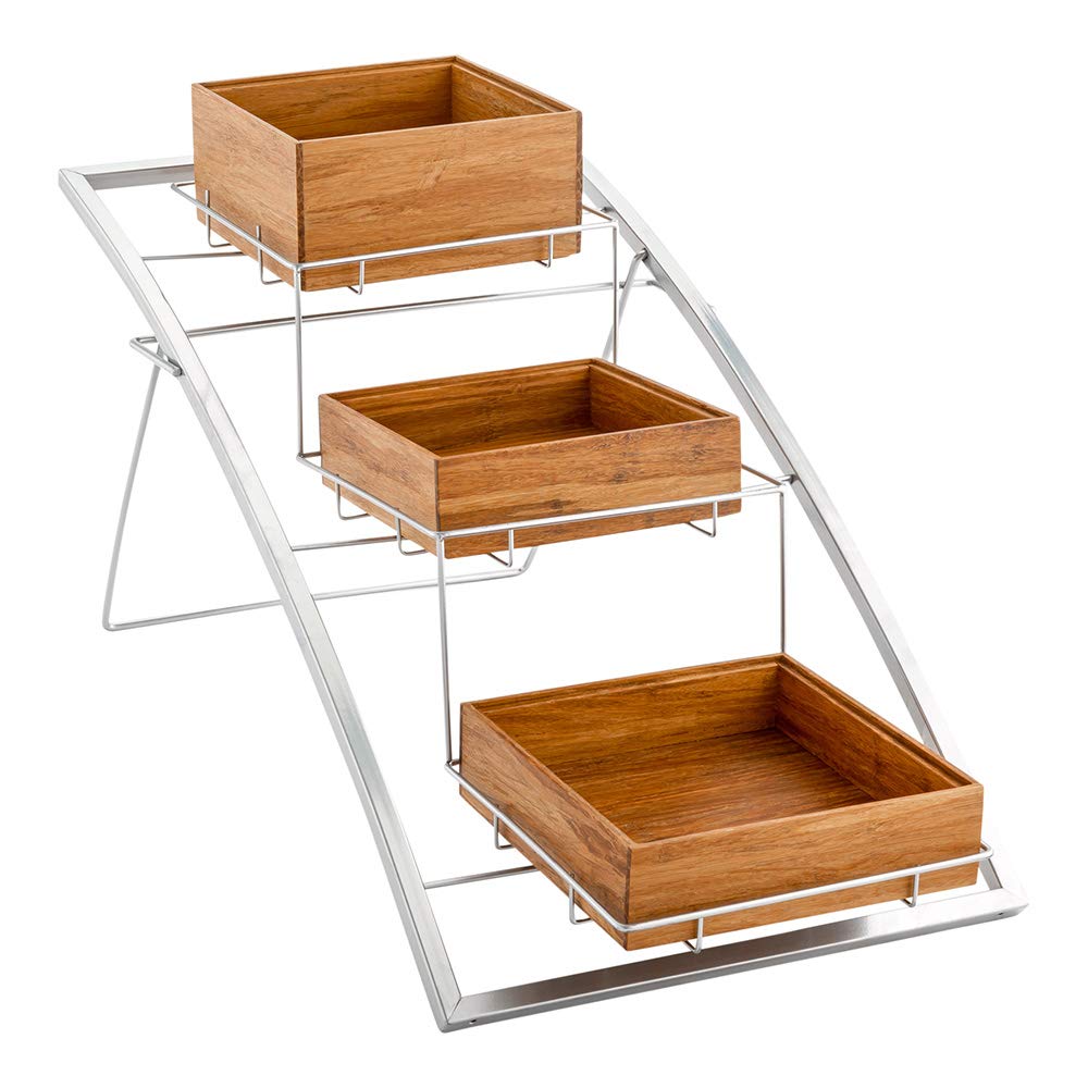 Restaurantware 3-Tier Wire Market Basket Stand - 21