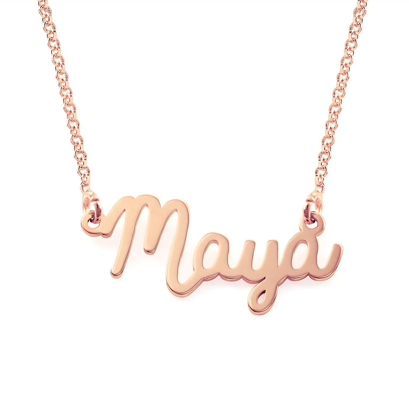 Personalized 10K 14K 18K Gold Name Necklace - Custom Engraved Jewelry Gift for Women, Mom, Wife - Perfect for Mother's Day, Anniversary, Valentine's & Birthday Gifts