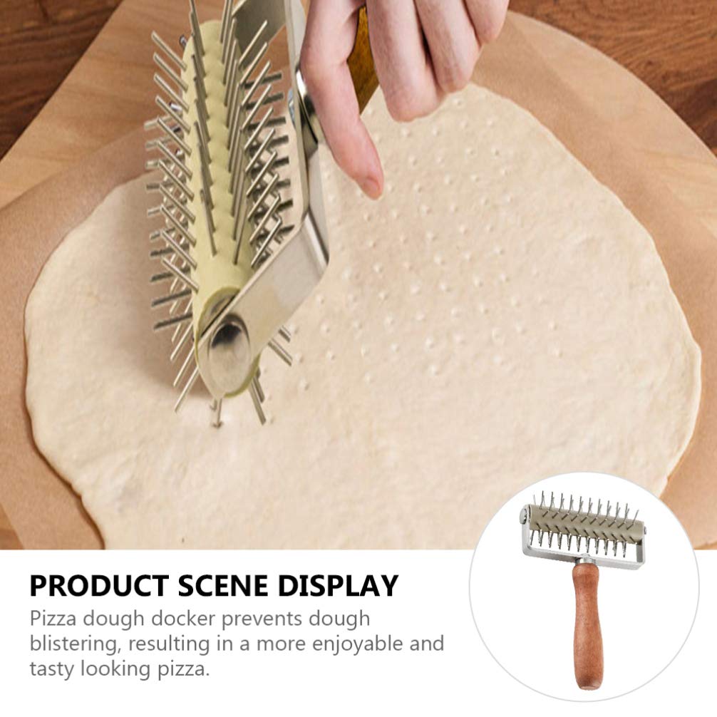 Stainless Steel Pizza Dough Roller with Handle - Professional Pastry Needle Wheel & Docker for Perfect Pizza Crust - Ideal for Home Baking, Restaurants, and Pizzerias