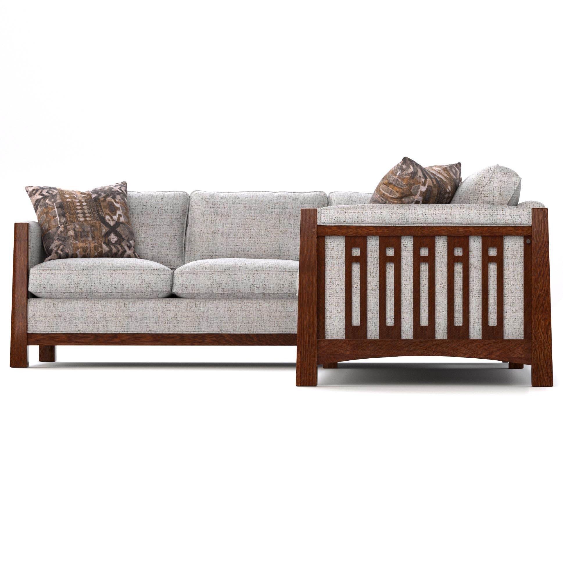Highlands Sectional Sofa - Modern L-Shaped Couch with Reversible Chaise for Living Room, Family Room & Home Theater - Soft Fabric Upholstery & Sturdy Wood Frame