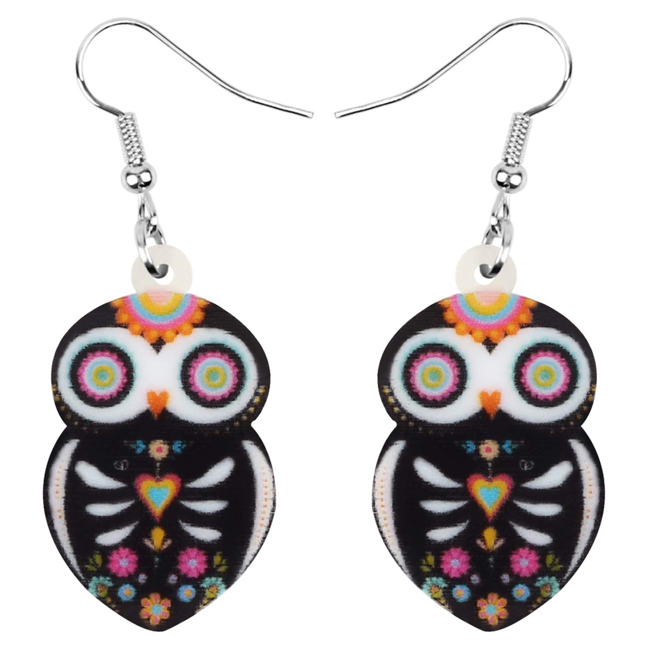 NEWEI Acrylic Halloween Geometric Animal Rabbit Earrings - Drop Dangle Jewelry for Women, Girls, Teens - Cute Bunny Charm Gift for Costume Parties & Festive Occasions
