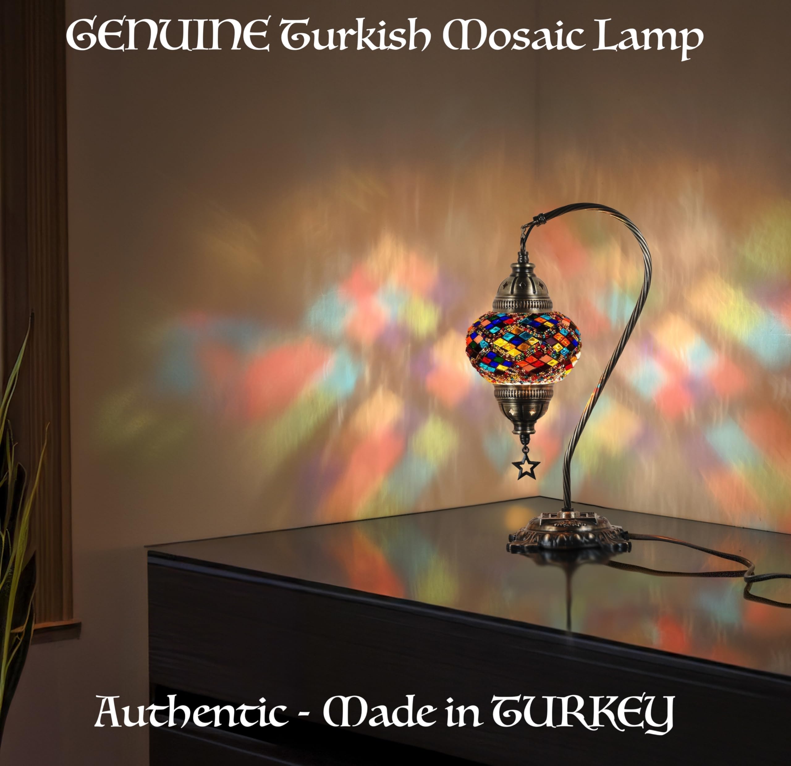 Handmade DEMMEX Turkish Moroccan Mosaic Tiffany-Style Table Lamp - 15